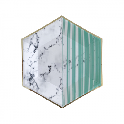 Тарелки marble mint 23 см, 8 шт