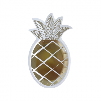 Тарелки pineapple gold #2 25 см, 8 шт