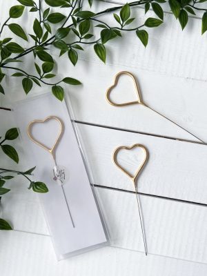 Sparkler candle heart gold 1 шт, 16 см